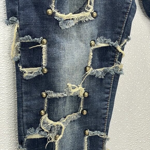 Watson Men's Stacked Studded Jeans Blue Size 34 | Designer Denim - Picture 4 of 7